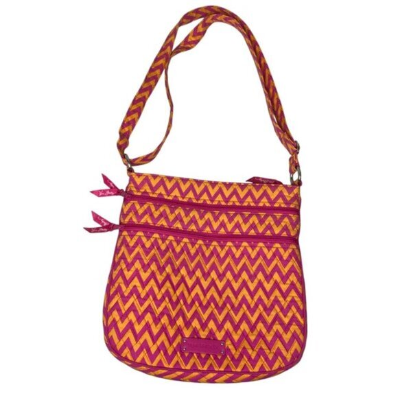 Vera Bradley Pink‎ & Orange Zigzag Crossbody Bag - Picture 1 of 6